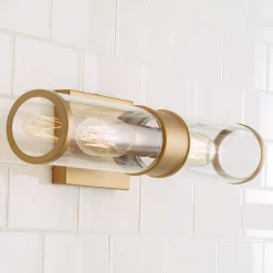 Simple Glass Cylinder Sconce - 2 Light