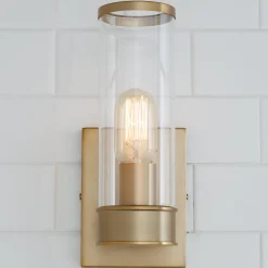 Simple Glass Cylinder Sconce - 1 Light