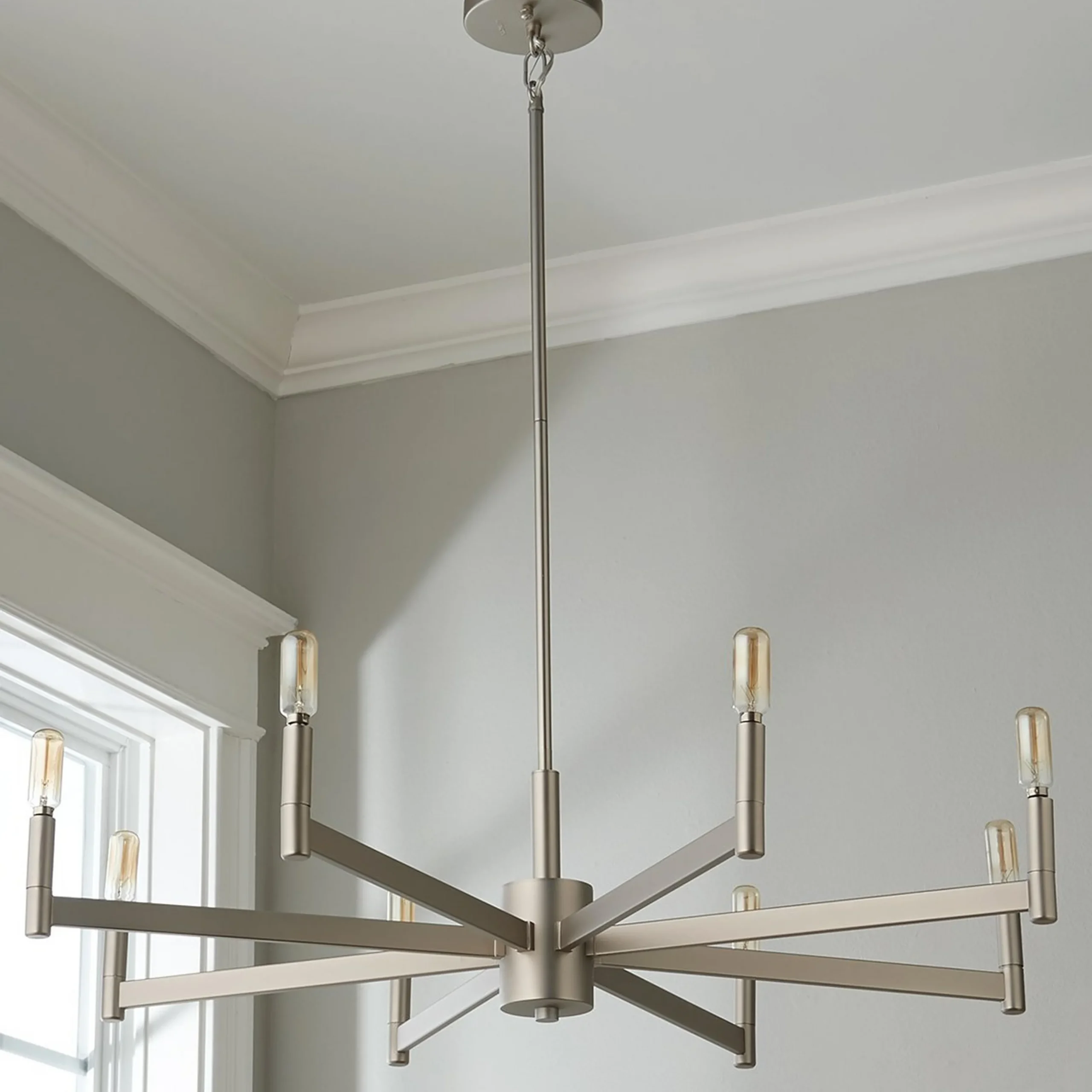 Sleekly Modern Squared Chandelier - 8 Light