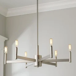 Sleekly Modern Squared Chandelier - 6 Light