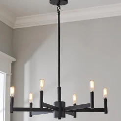 Sleekly Modern Squared Chandelier - 6 Light