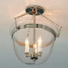 Smokebell Lantern Semi-Flush Ceiling Light - Large - Clear