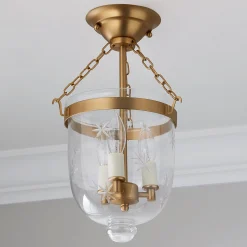 Smokebell Lantern Semi-Flush Ceiling Light - Small