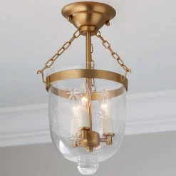 Smokebell Lantern Semi-Flush Ceiling Light - Small