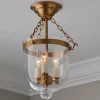 Smokebell Lantern Semi-Flush Ceiling Light - Small