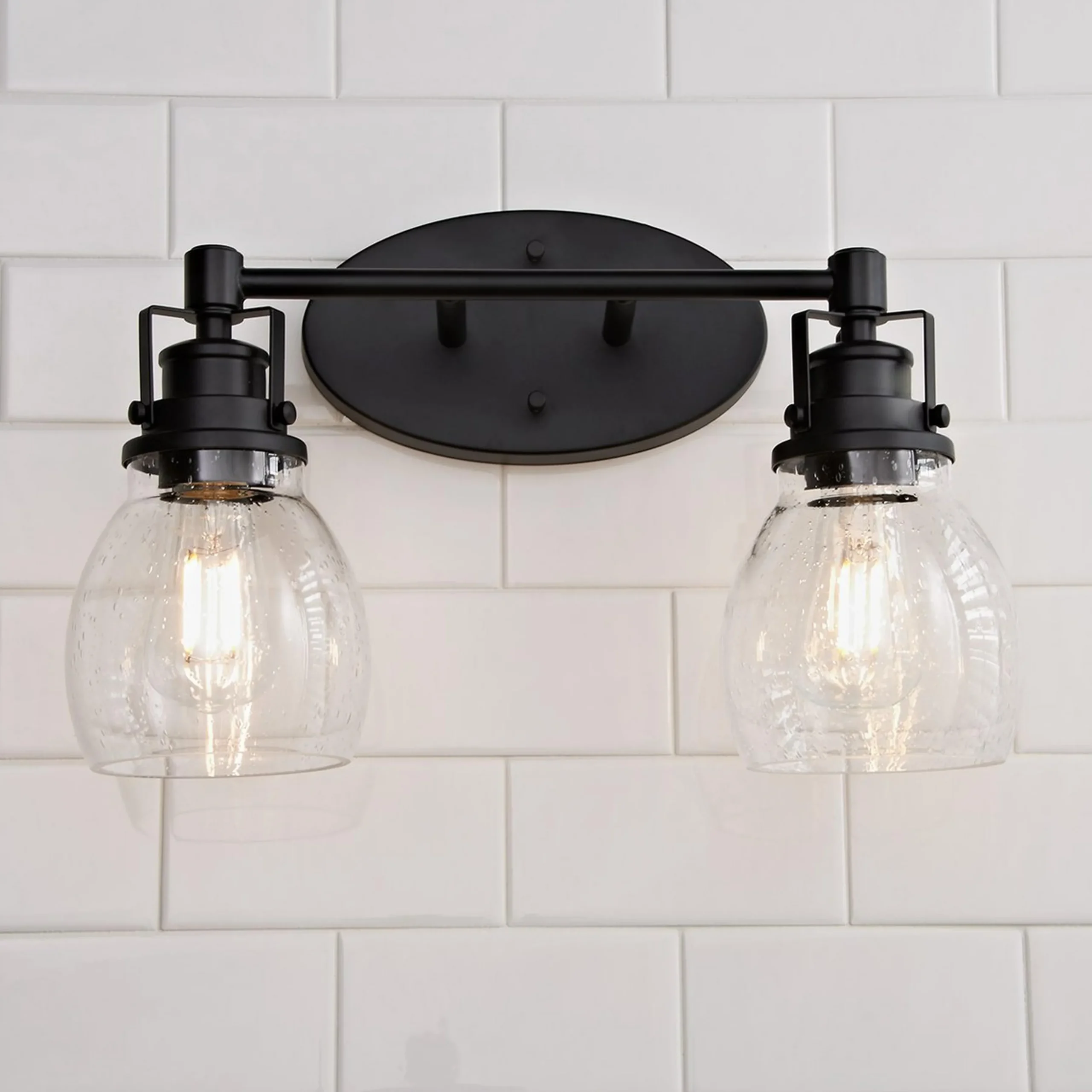 Soft Seeded Vanity Light - 2 Light