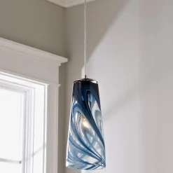 Stormy Skies Tapered Art Glass Pendant