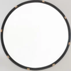 Striped Rattan Mirror