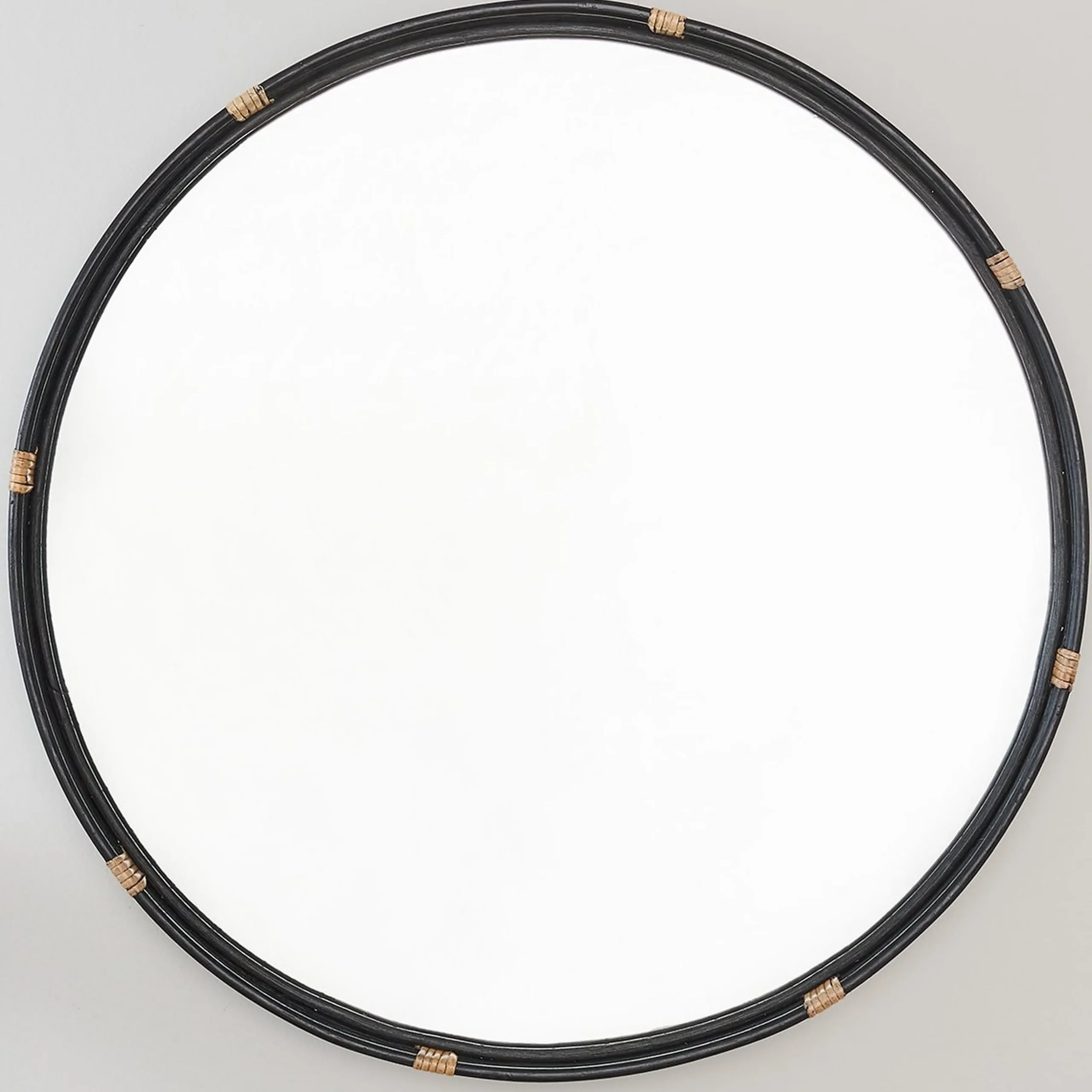 Striped Rattan Mirror