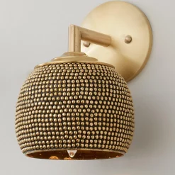 Studded Brass Sconce