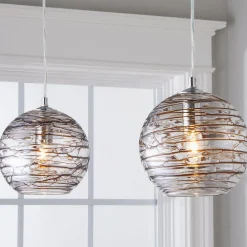 Swirling Glass Globe Pendant