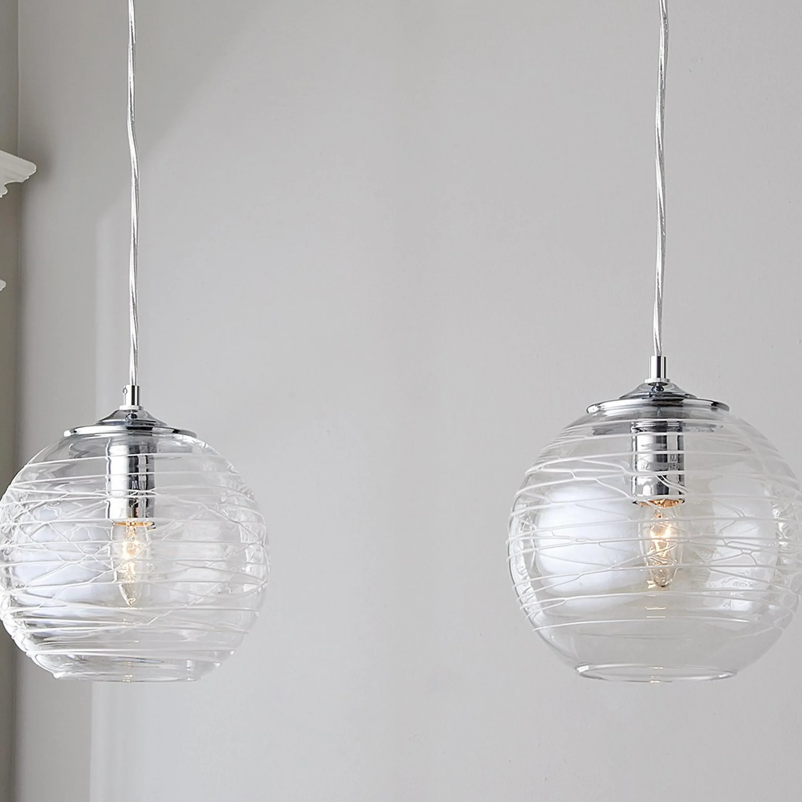 Swirling Glass Globe Pendant