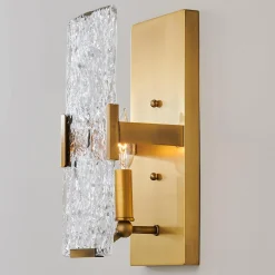 Textured Water Glass Pane Sconce
