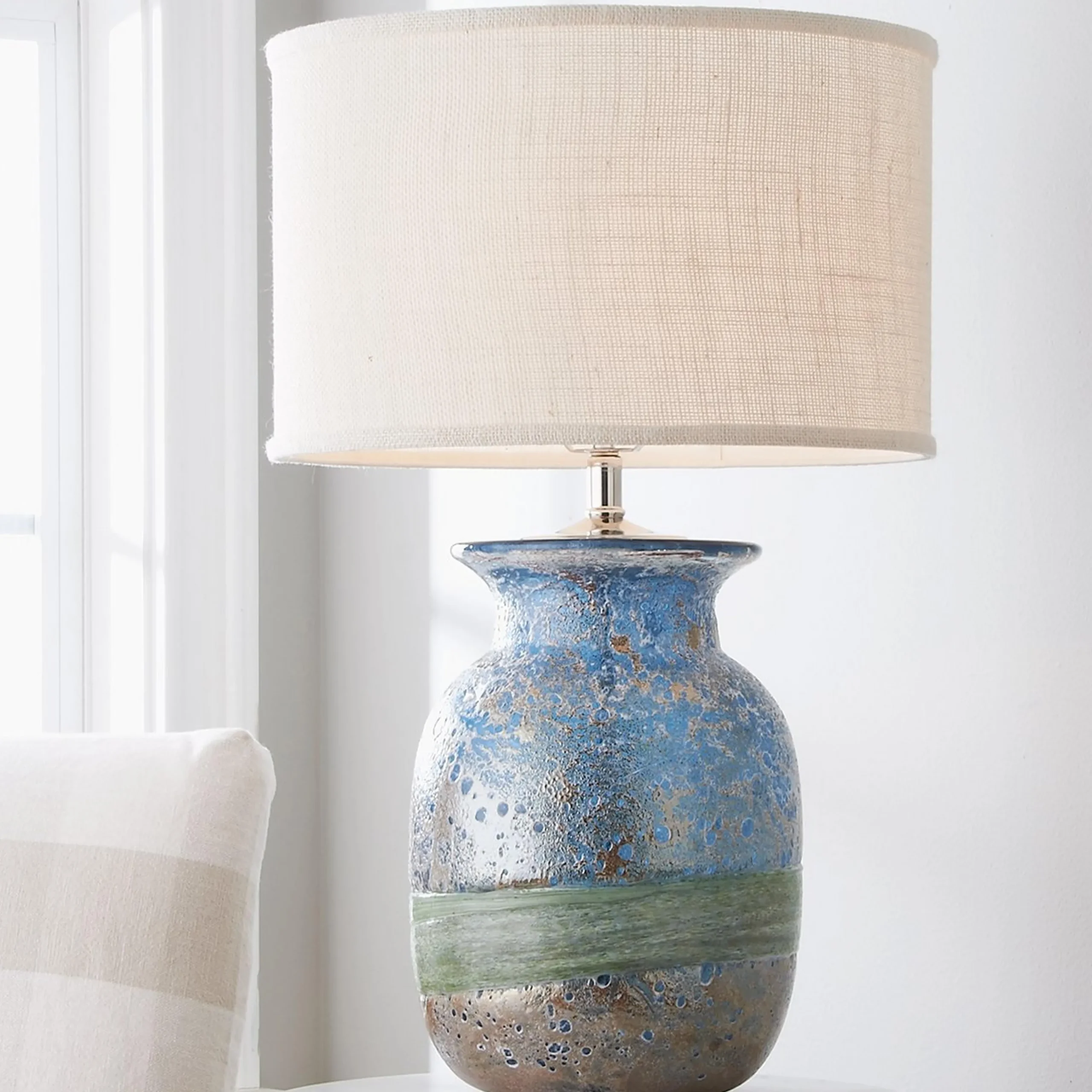 Tidal Pool Art Glass Table Lamp