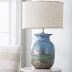 Tidal Pool Art Glass Table Lamp