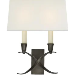 Transitional 'X' Wall Sconce with Shade - 2 Light
