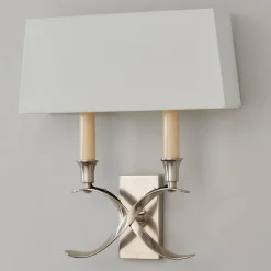 Transitional 'X' Wall Sconce with Shade - 2 Light