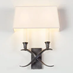 Transitional 'X' Wall Sconce with Shade - 2 Light