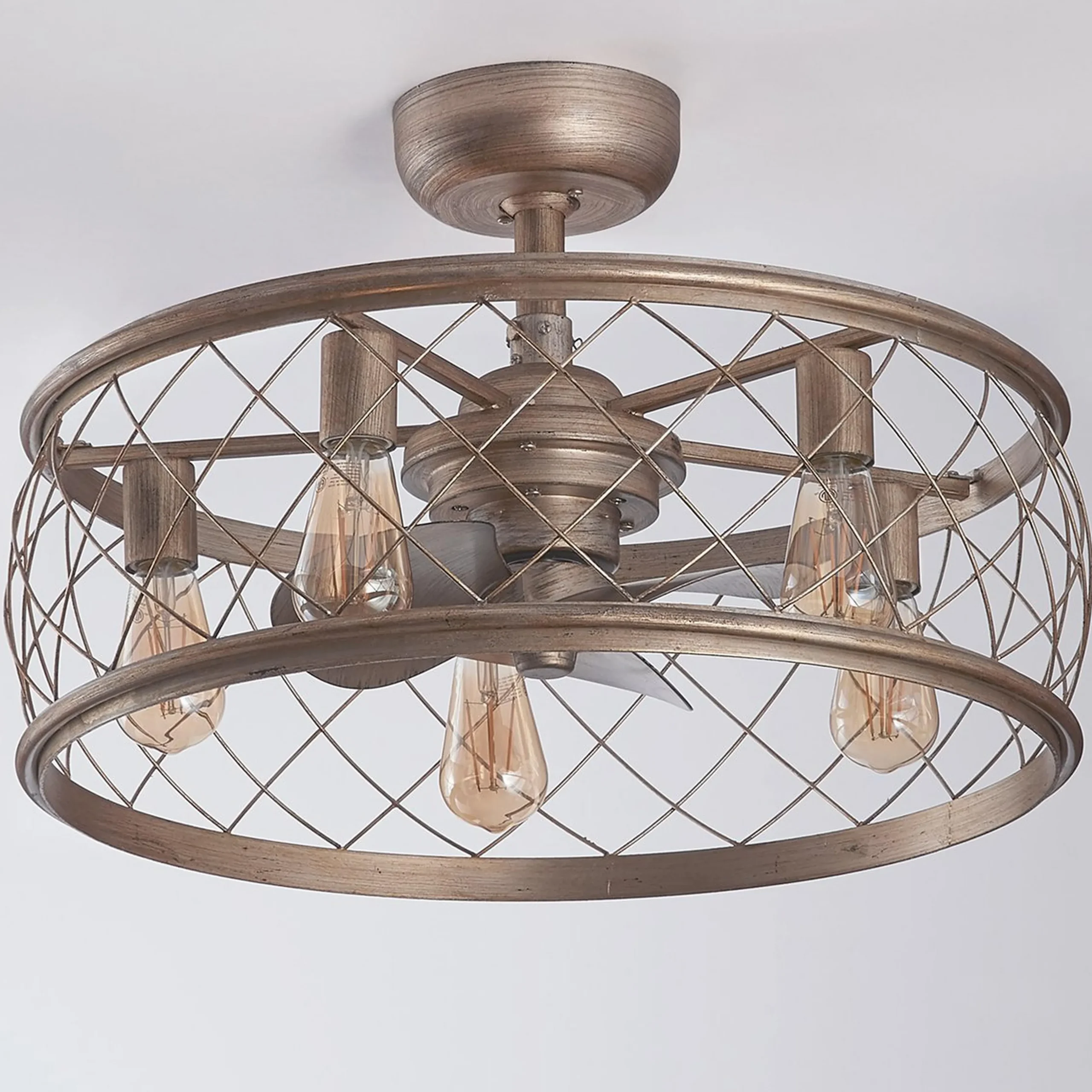 22" Trellis Cage Ceiling Fandelier