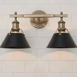 Truncated Cone Shade Vanity Light - 2 light