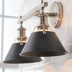 Truncated Cone Shade Vanity Light - 2 light