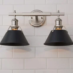 Truncated Cone Shade Vanity Light - 2 light