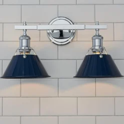 Truncated Cone Shade Vanity Light - 2 light