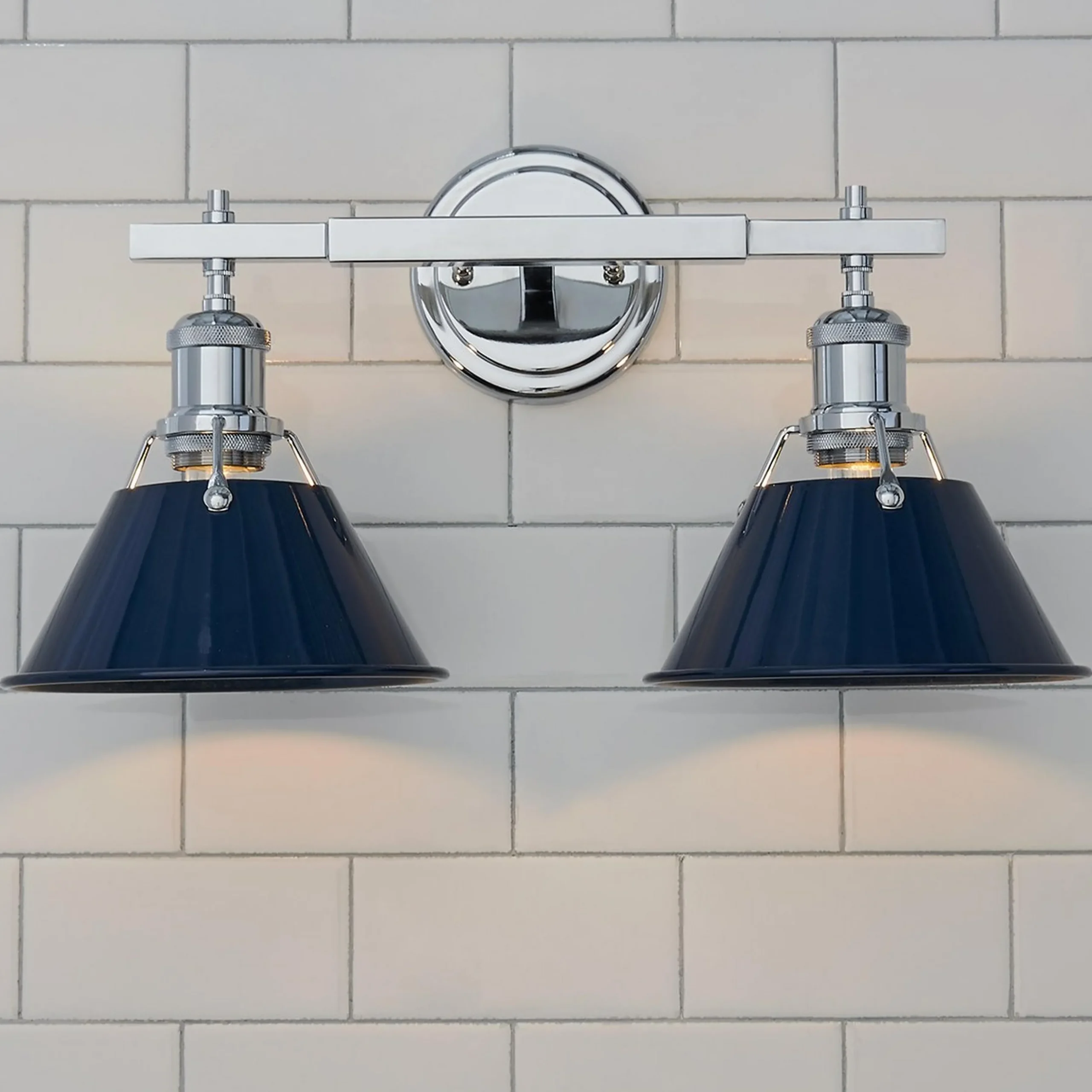Truncated Cone Shade Vanity Light - 2 light
