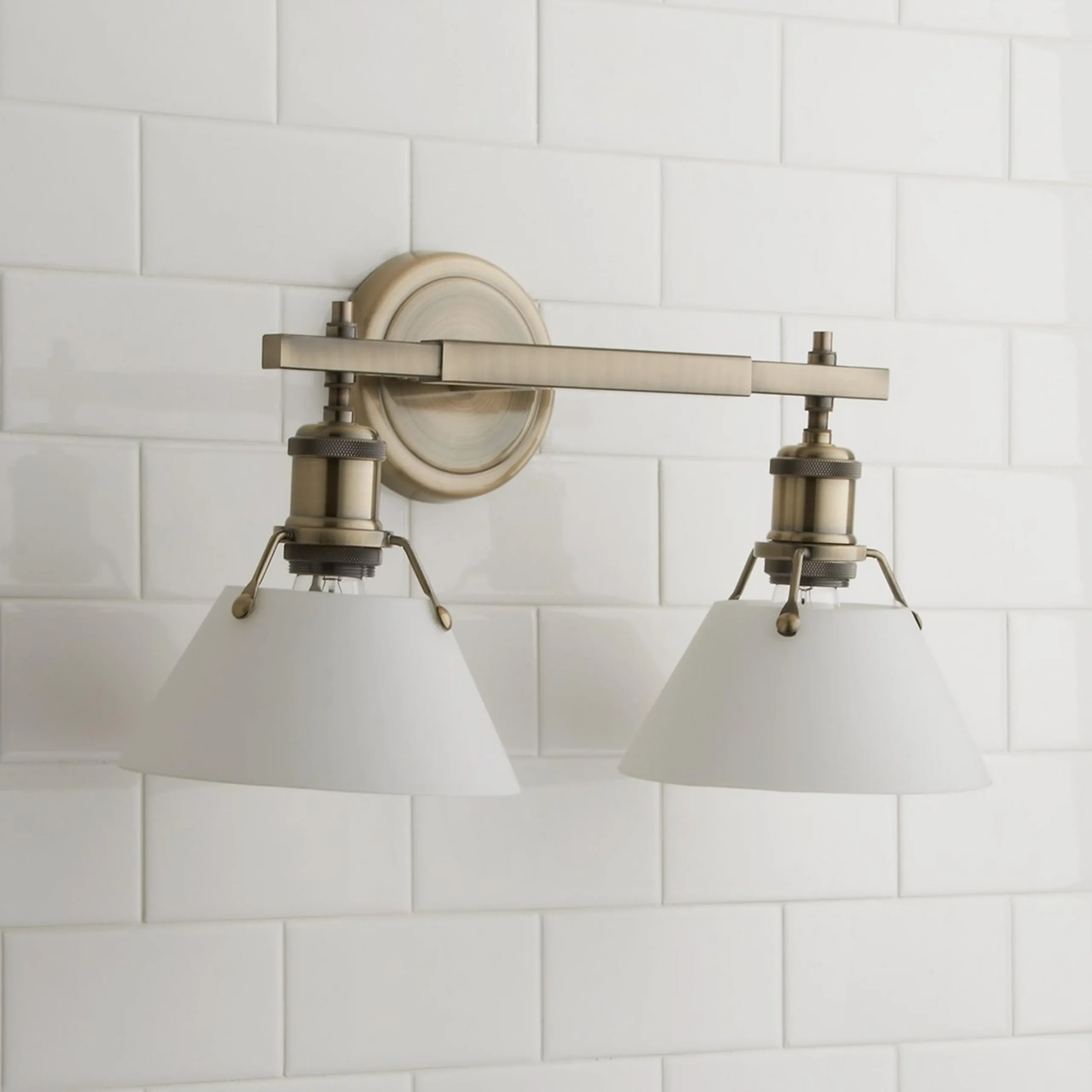 Truncated Cone Shade Vanity Light - 2 light