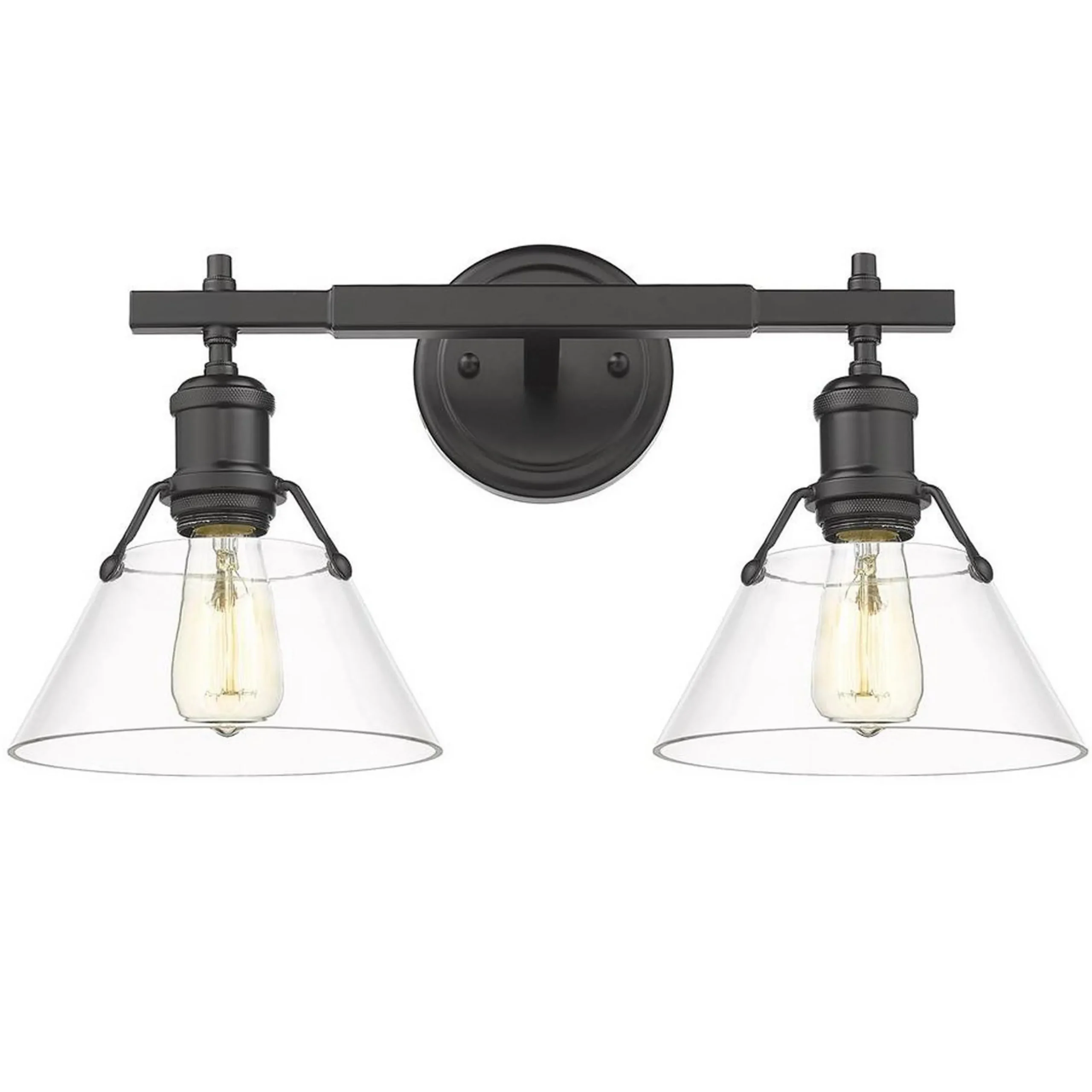 Truncated Cone Shade Vanity Light - 2 light