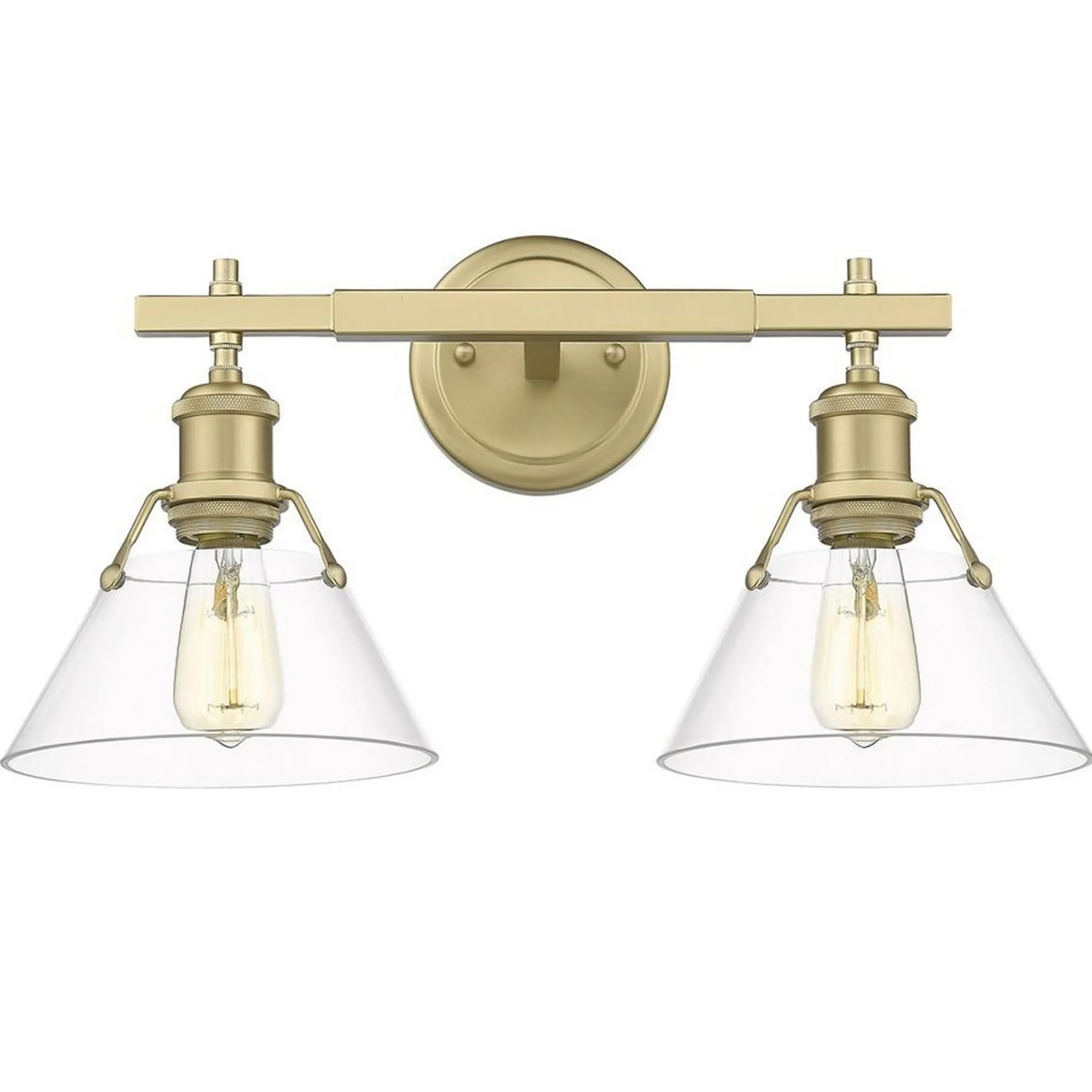 Truncated Cone Shade Vanity Light - 2 light