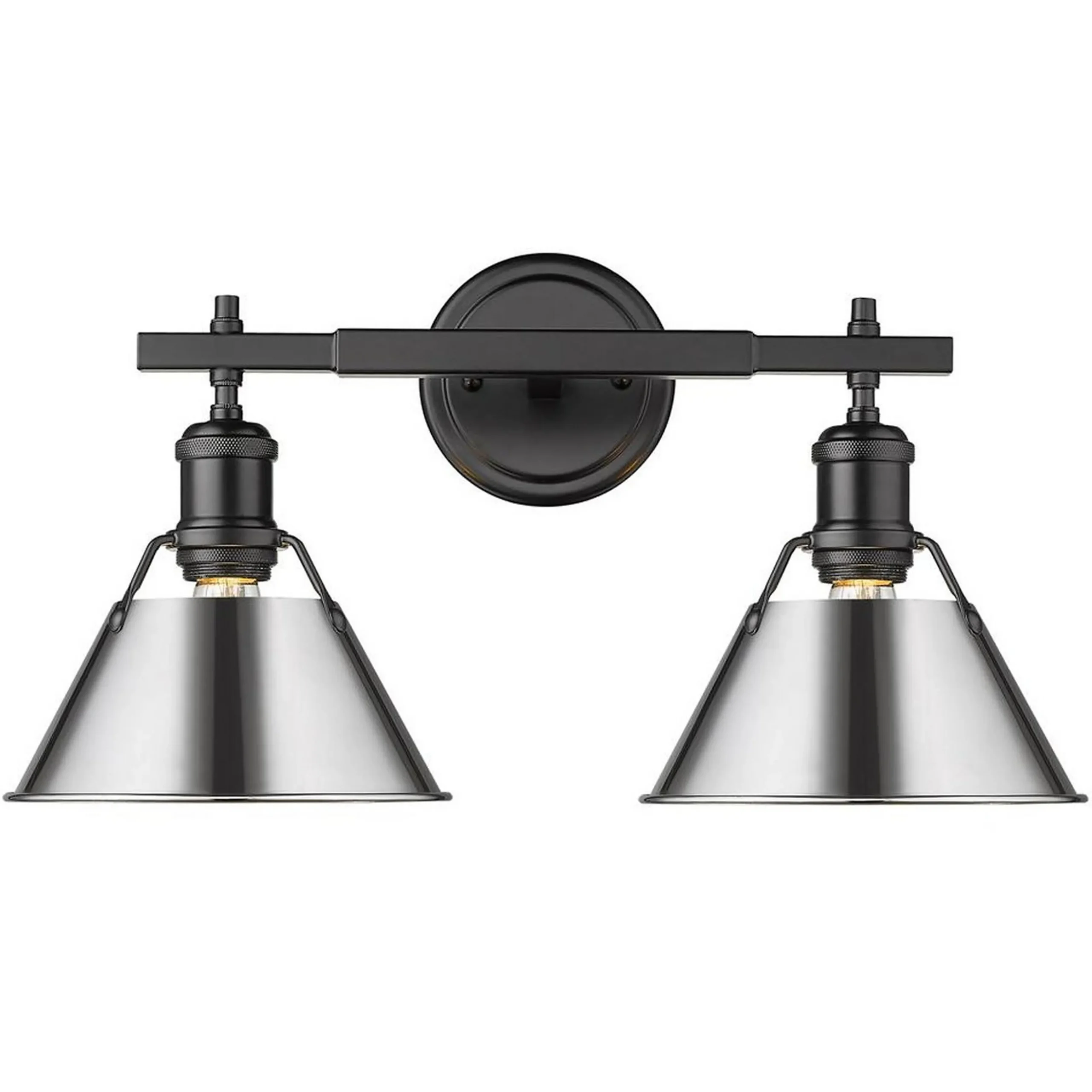 Truncated Cone Shade Vanity Light - 2 light