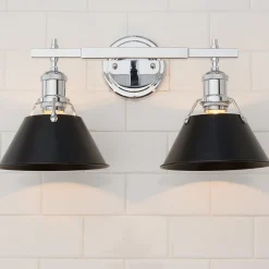Truncated Cone Shade Vanity Light - 2 light