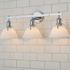 Truncated Cone Shade Vanity Light - 3 light