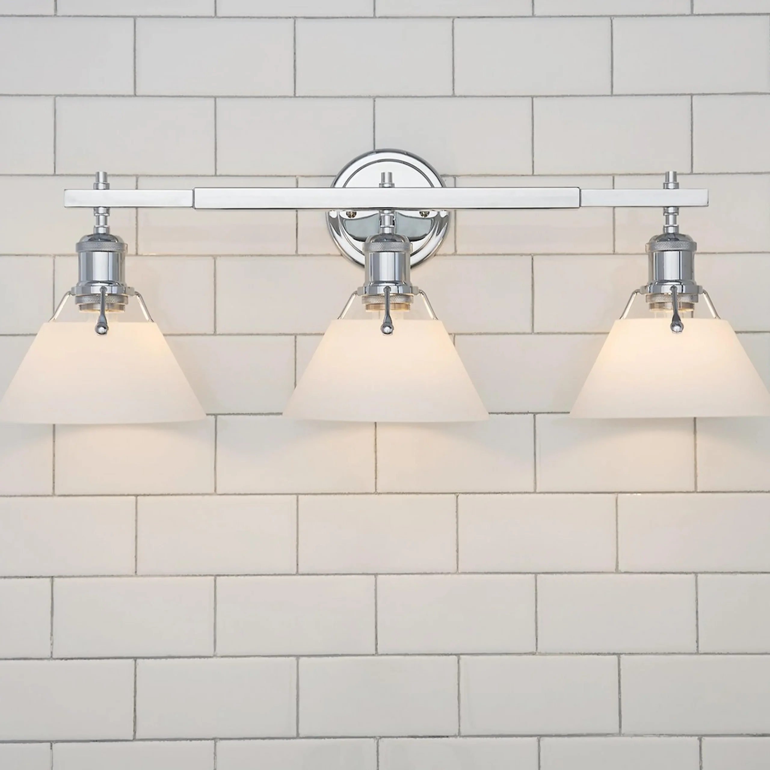 Truncated Cone Shade Vanity Light - 3 light