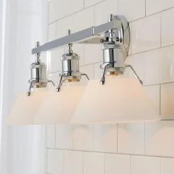 Truncated Cone Shade Vanity Light - 3 light
