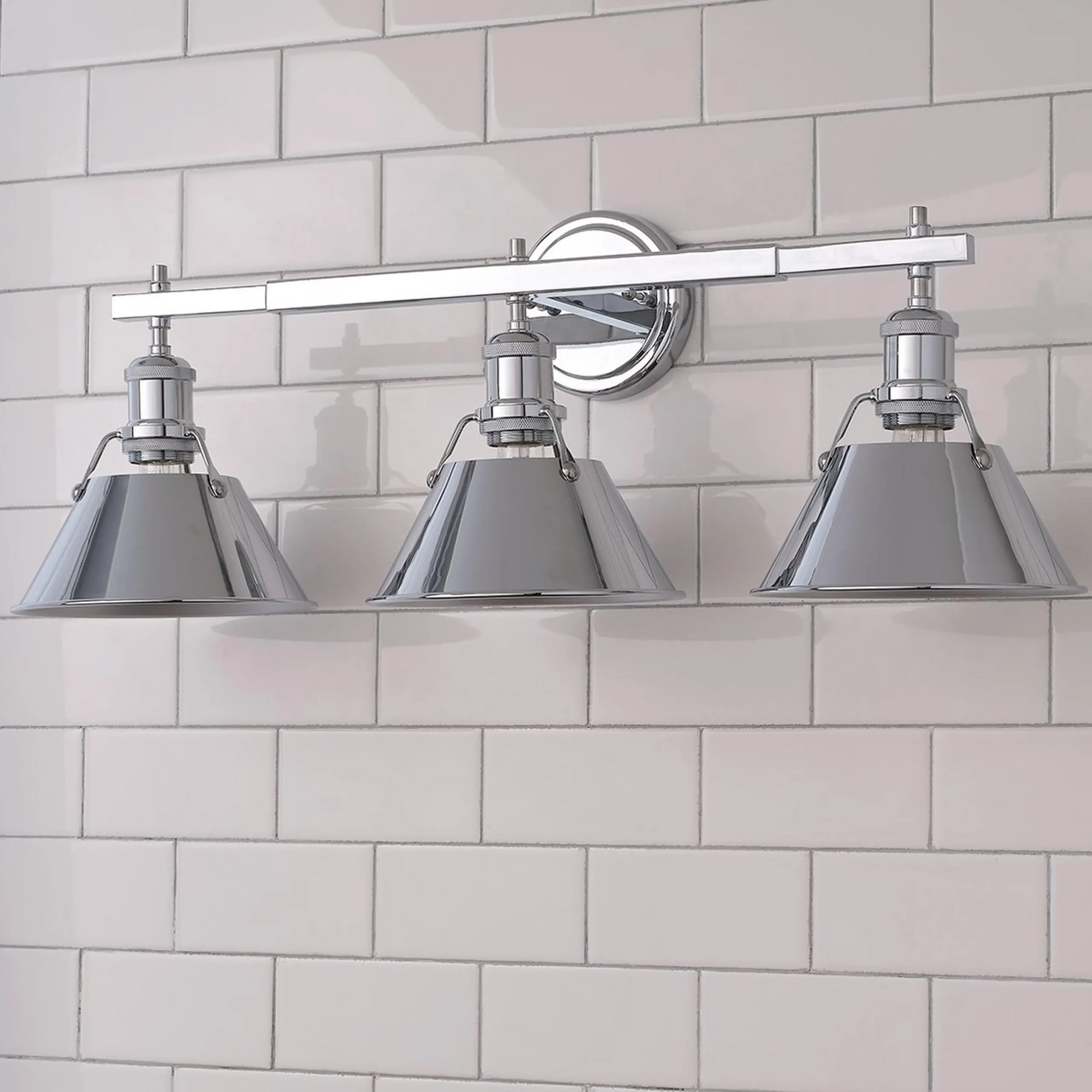 Truncated Cone Shade Vanity Light - 3 light