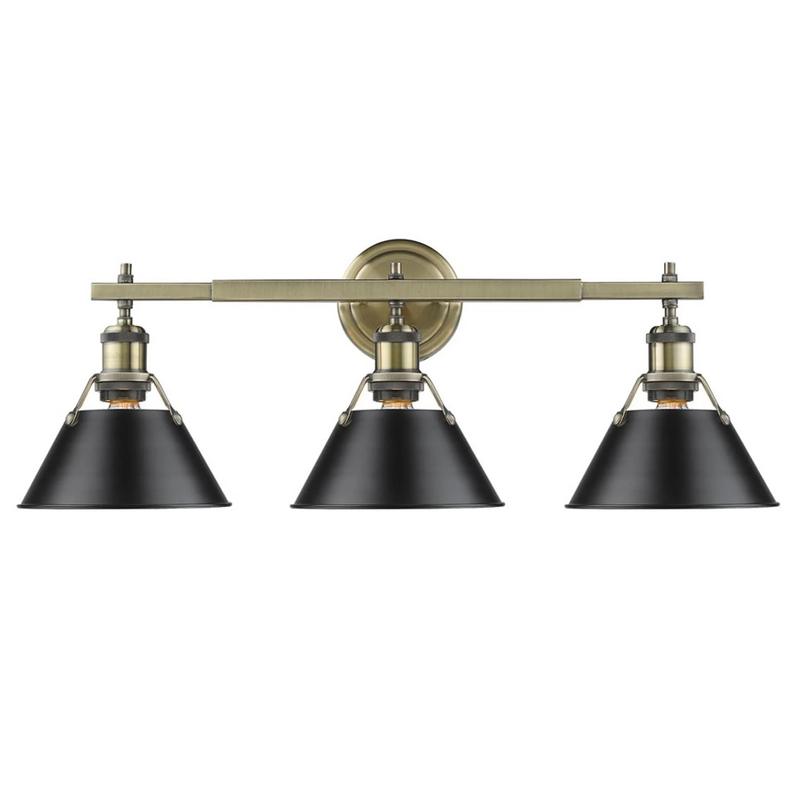 Truncated Cone Shade Vanity Light - 3 light
