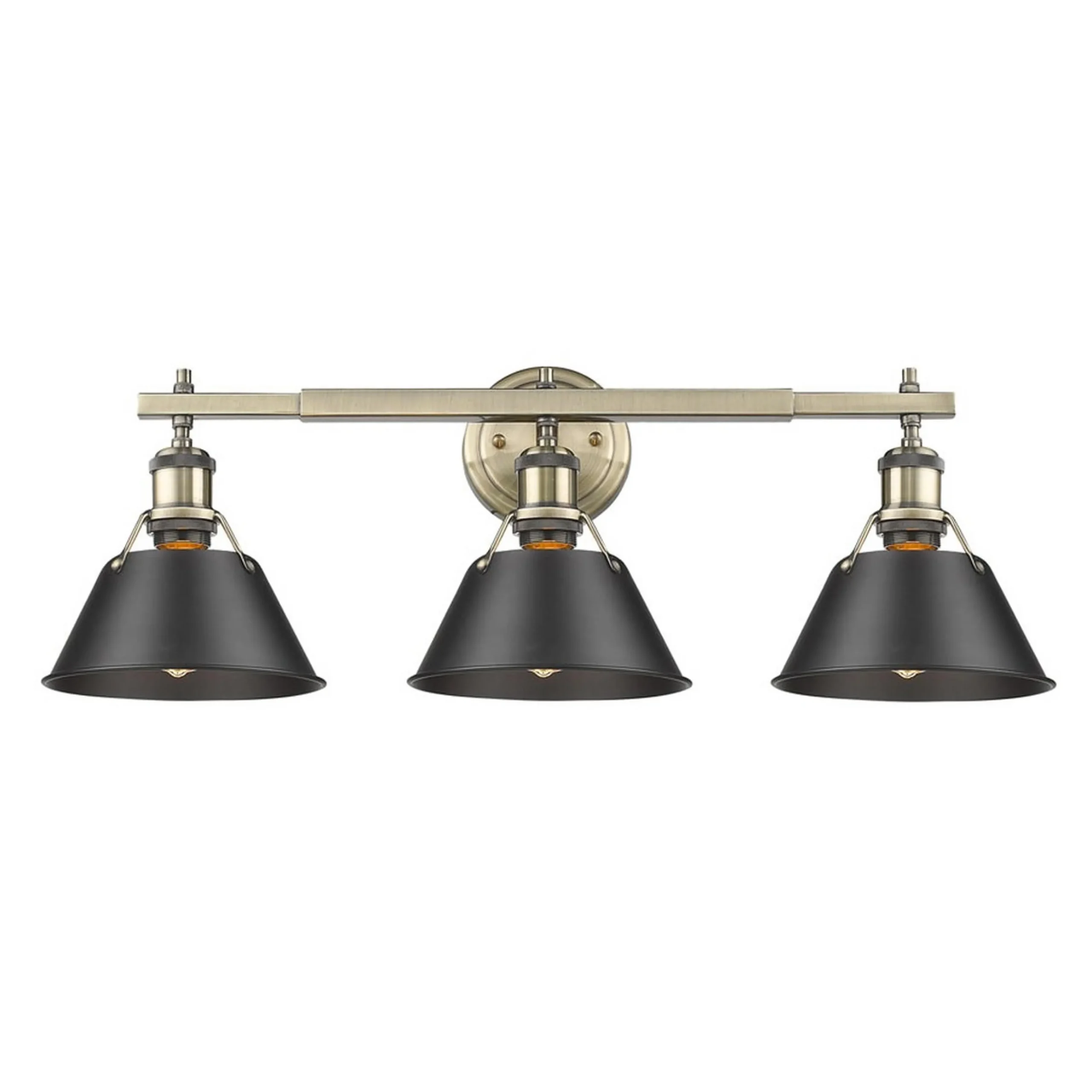 Truncated Cone Shade Vanity Light - 3 light