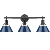 Truncated Cone Shade Vanity Light - 3 light