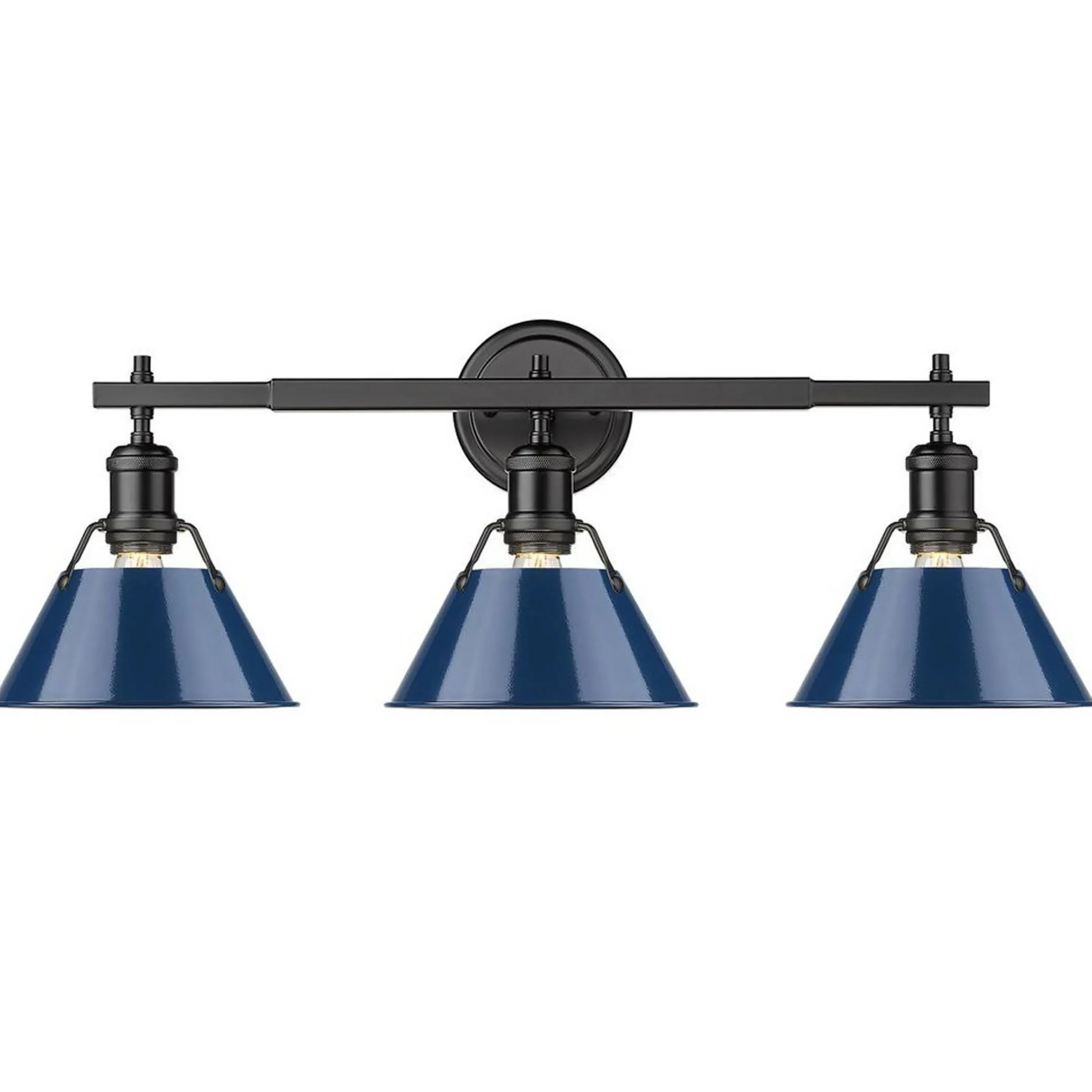 Truncated Cone Shade Vanity Light - 3 light