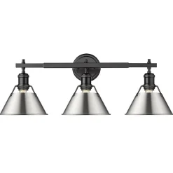 Truncated Cone Shade Vanity Light - 3 light