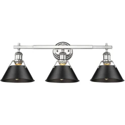 Truncated Cone Shade Vanity Light - 3 light
