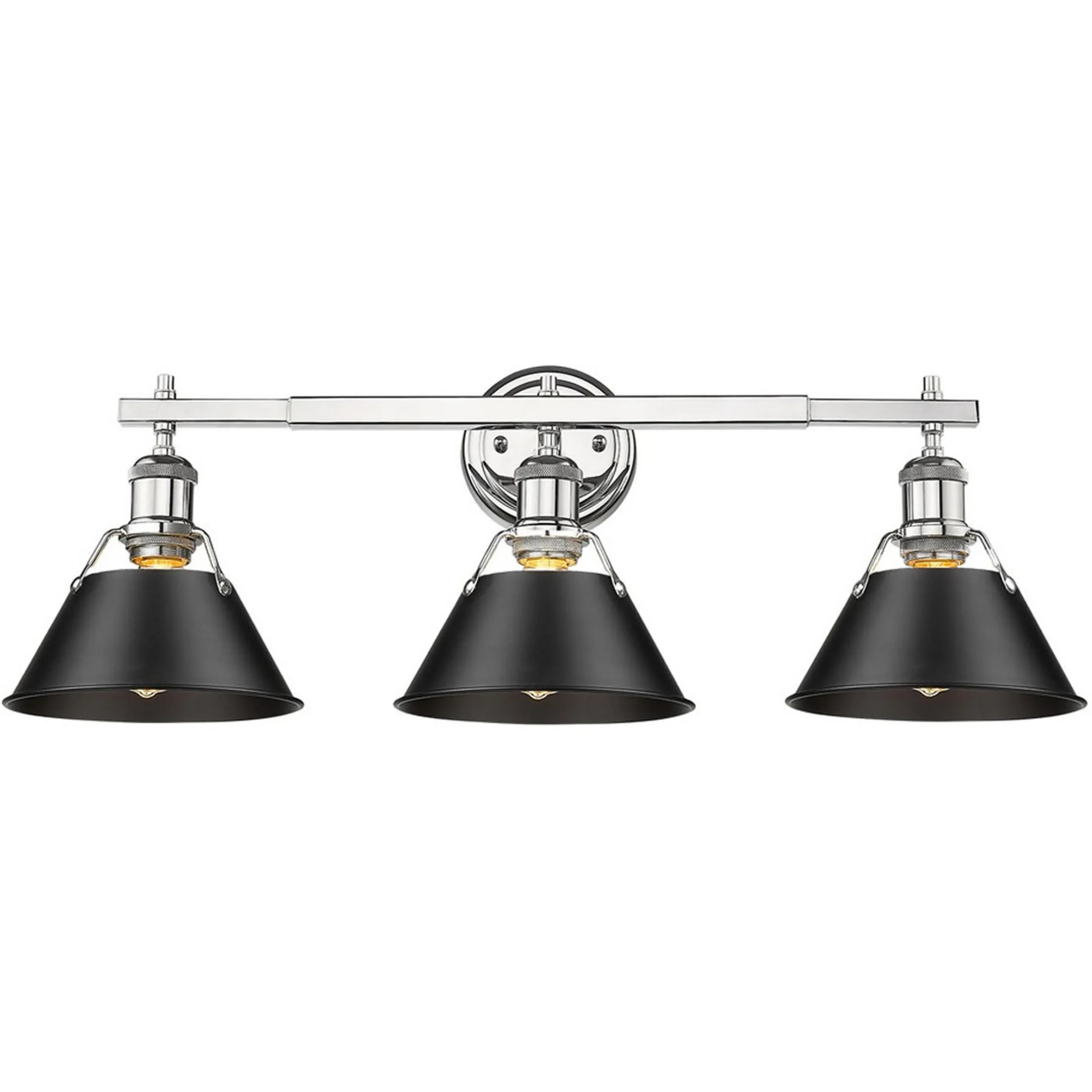 Truncated Cone Shade Vanity Light - 3 light