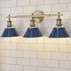 Truncated Cone Shade Vanity Light - 3 light