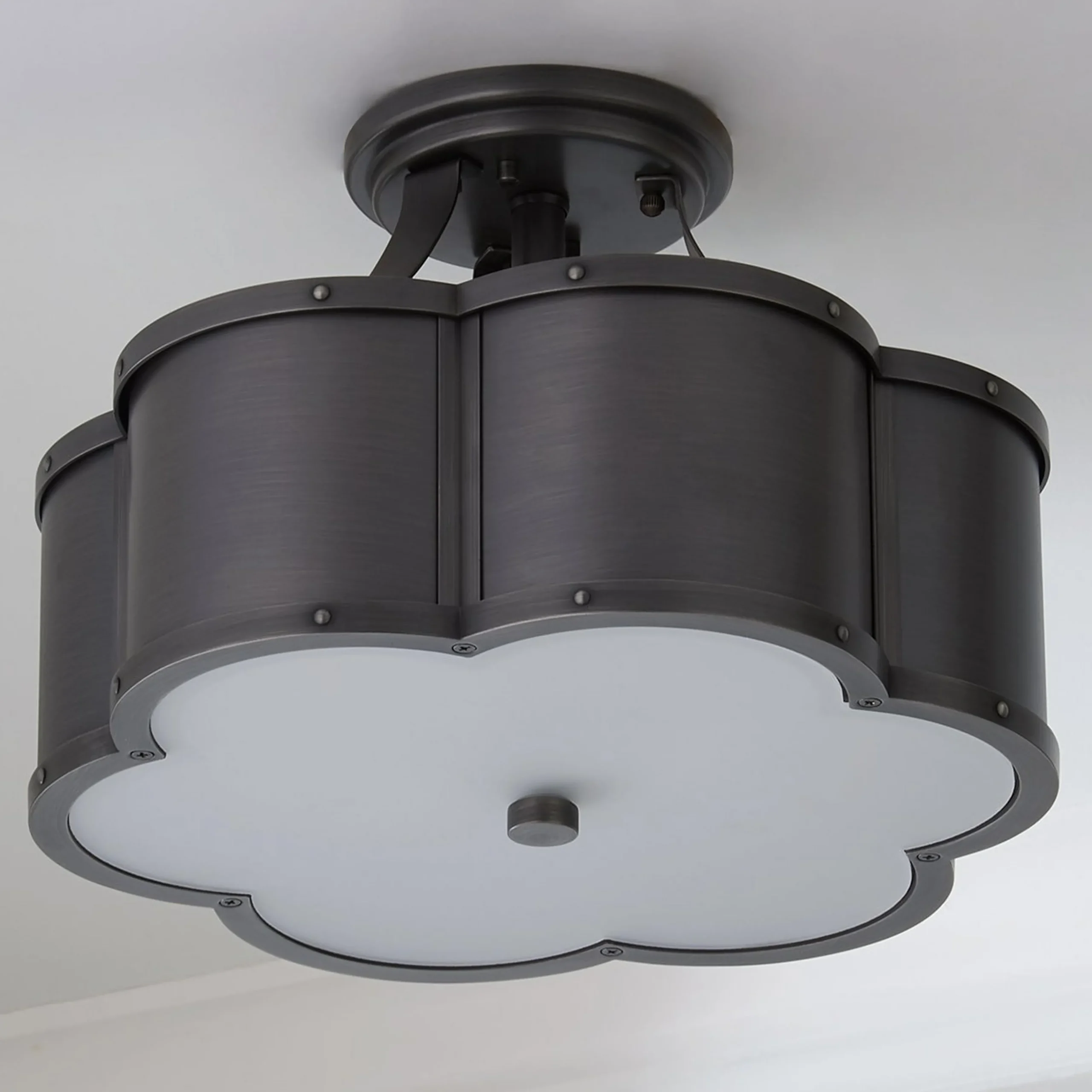 Urban Floral Semi-Flush Ceiling Light - 2 Light