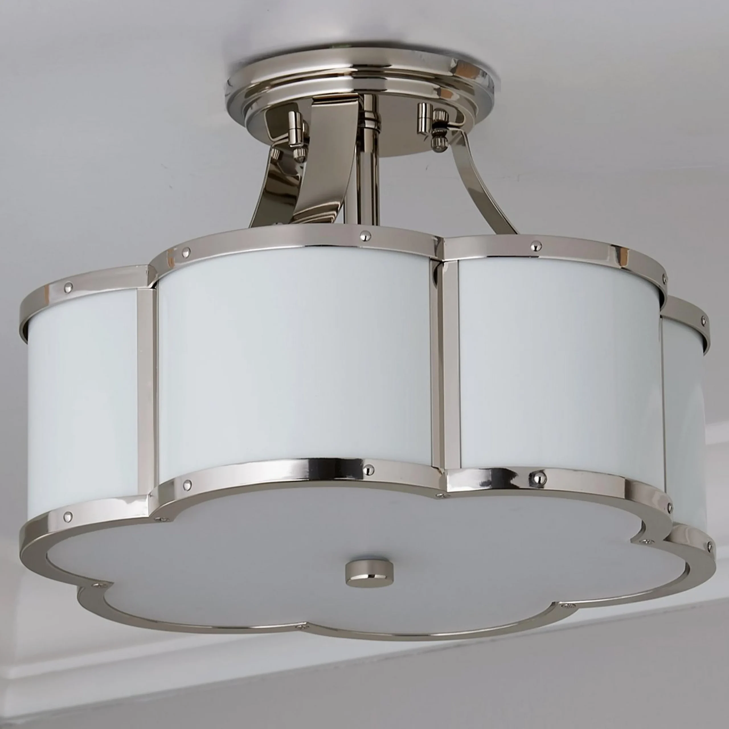 Urban Floral Semi-Flush Ceiling Light - 2 Light