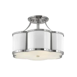 Urban Floral Semi-Flush Ceiling Light - 3 Light