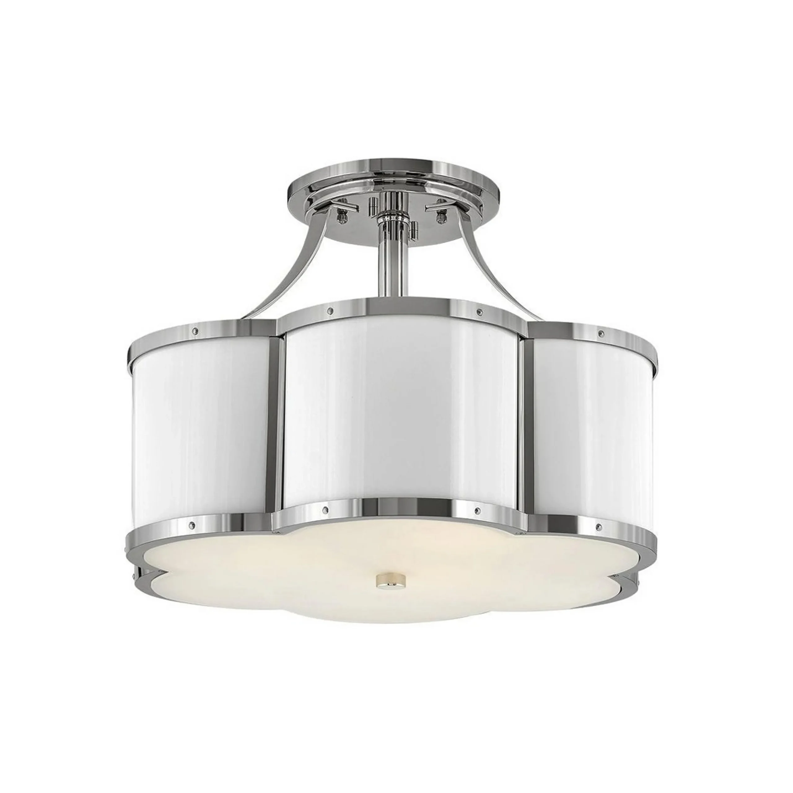 Urban Floral Semi-Flush Ceiling Light - 3 Light