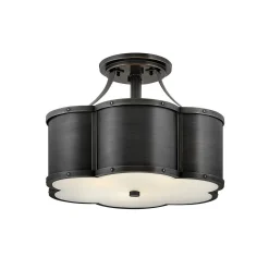 Urban Floral Semi-Flush Ceiling Light - 3 Light